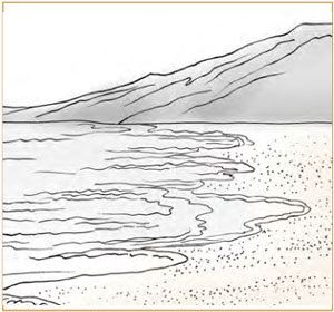 九二:需于沙,小有言,终吉。