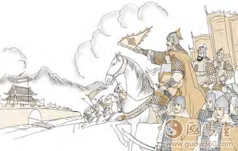 上九：晋其角，维用伐邑，厉右，无咎；贞吝。