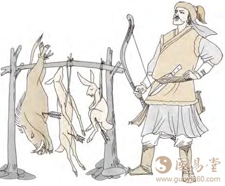 六四:悔亡,田获三品。