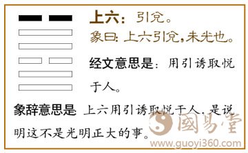 爻辞：上六：引兑。