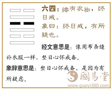 既济卦第四爻，爻辞：六四：繻有衣袽,终日戒。